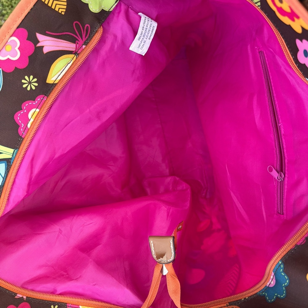 Lily Bloom Floral Tote Bag | Colorful Everyday Carry | Lightweight Travel Bag - Picture 5 of 7